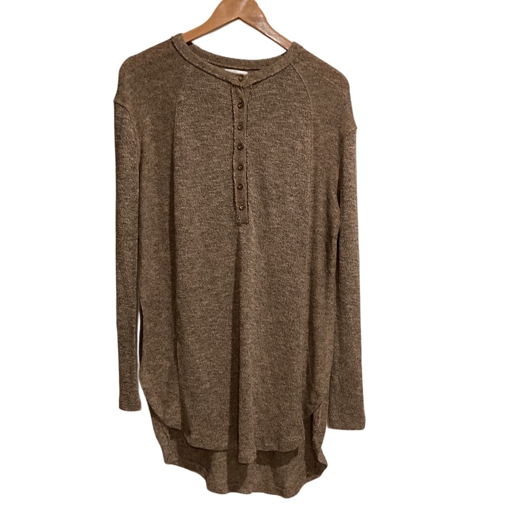 Toffee Mocha Women’s‎ Knit Tunic Top Brown Long Sleeve